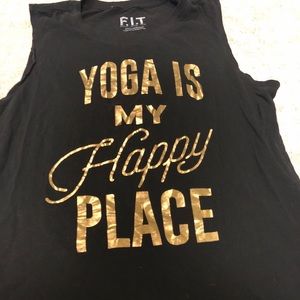 “Yoga is my happy place” muscle tank